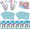 TINYMILLS Penguins Birthday Party Favor Set (12 multi-point pencils, 12 stampers, 12 sticker sheets, 12 small spiral notepads)
